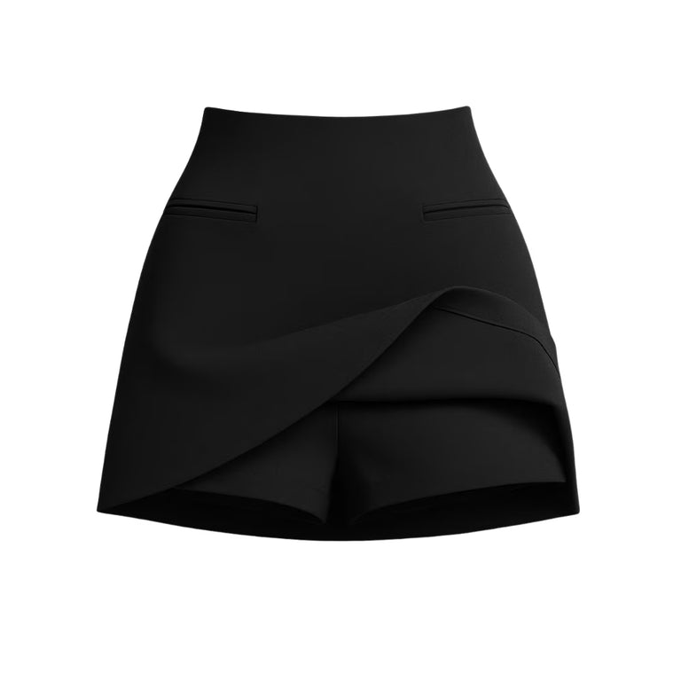 Tokyo Foxtrot Jagger Mini Skort - ghost view showing built-in shorts under the tailored front overlay